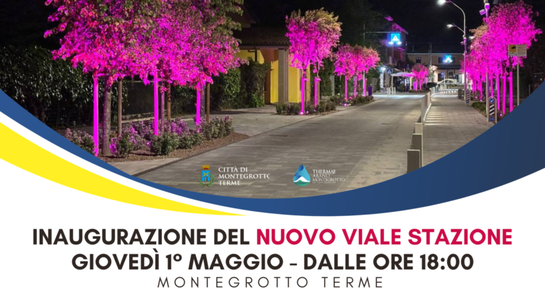 Ci saranno anche i Volontari di A.P.S. Berta alla festa di inaugurazione del nuovo viale Stazione di Montegrotto Terme!